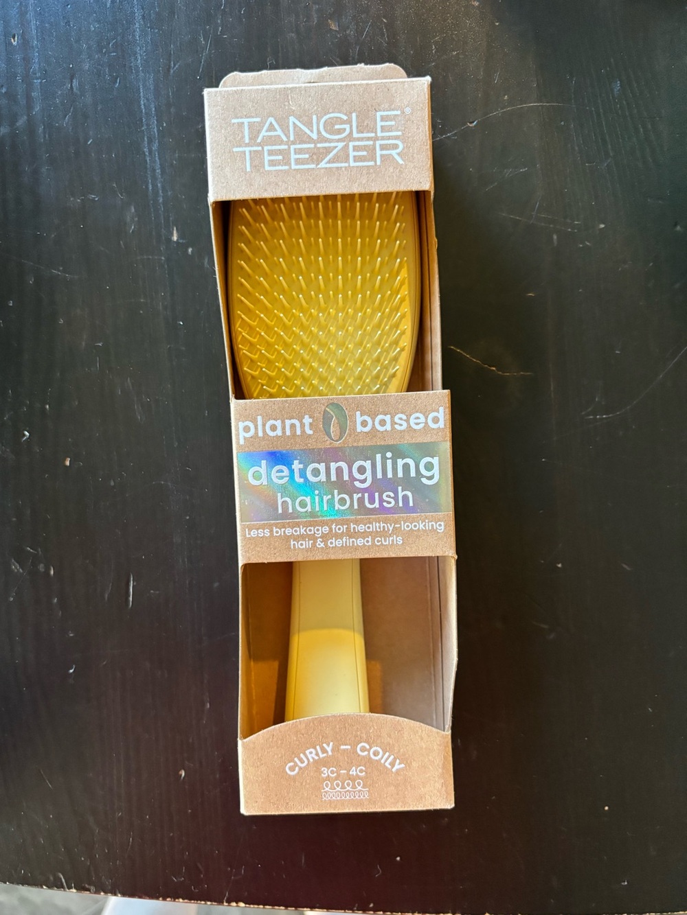 tangle teezer plant based detangling hair brush in light yellow